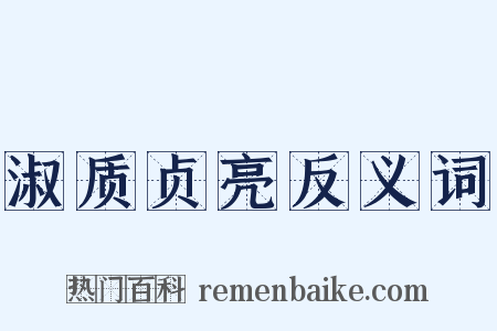 淑质贞亮反义词是什么意思的图片